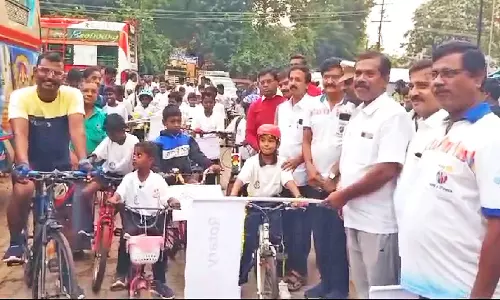 வத்தலக்குண்டுவில் விழிப்புணர்வு சைக்கிள் பேரணி