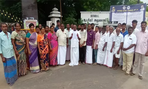 பட்டா வழங்கக்கோரி நெசவாளர்கள் மனு