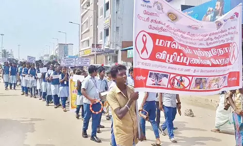 வேளாங்கண்ணியில், விழிப்புணர்வு பேரணி