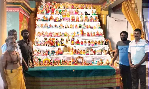 மீனாட்சி-சொக்கநாதர் கோவிலில் நவராத்திரி-திருவிளக்கு பூஜை