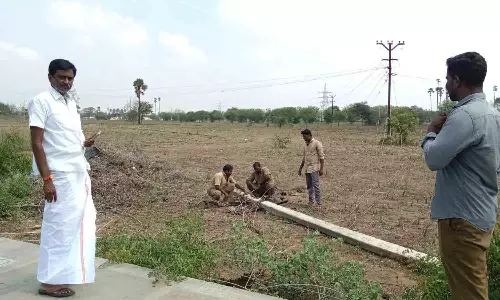 பல்லடத்தில் மழையினால்  மின் கம்பங்கள் சரிந்து விழுந்தது