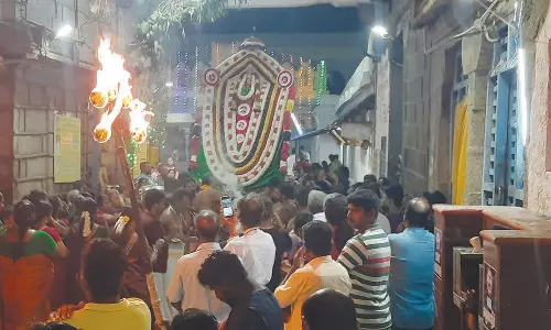 பக்தர்கள் வெள்ளத்தில் வெள்ளிக்காமதேனு வாகனத்தில் பவனி வந்த பகவதி அம்மன்