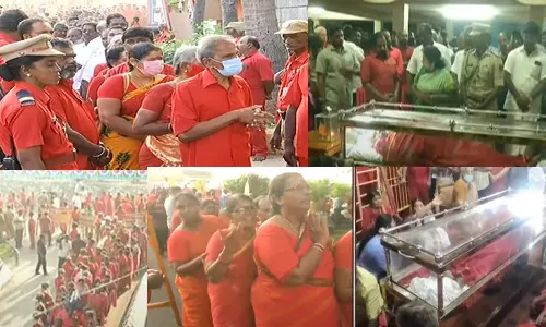 பங்காரு அடிகளார் உடலுக்கு அஞ்சலி செலுத்த மேல்மருவத்தூரில் கூடிய லட்சக்கணக்கான பக்தர்கள்