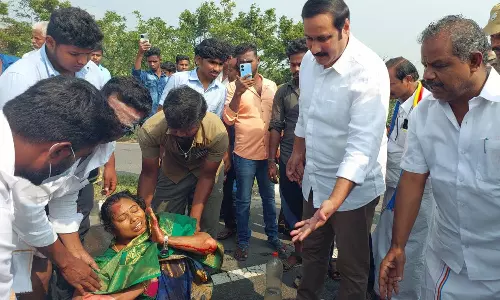 தருமபுரி அருகே விபத்தில் சிக்கிய பெண்ணுக்கு உதவிய அன்புமணி ராமதாஸ்