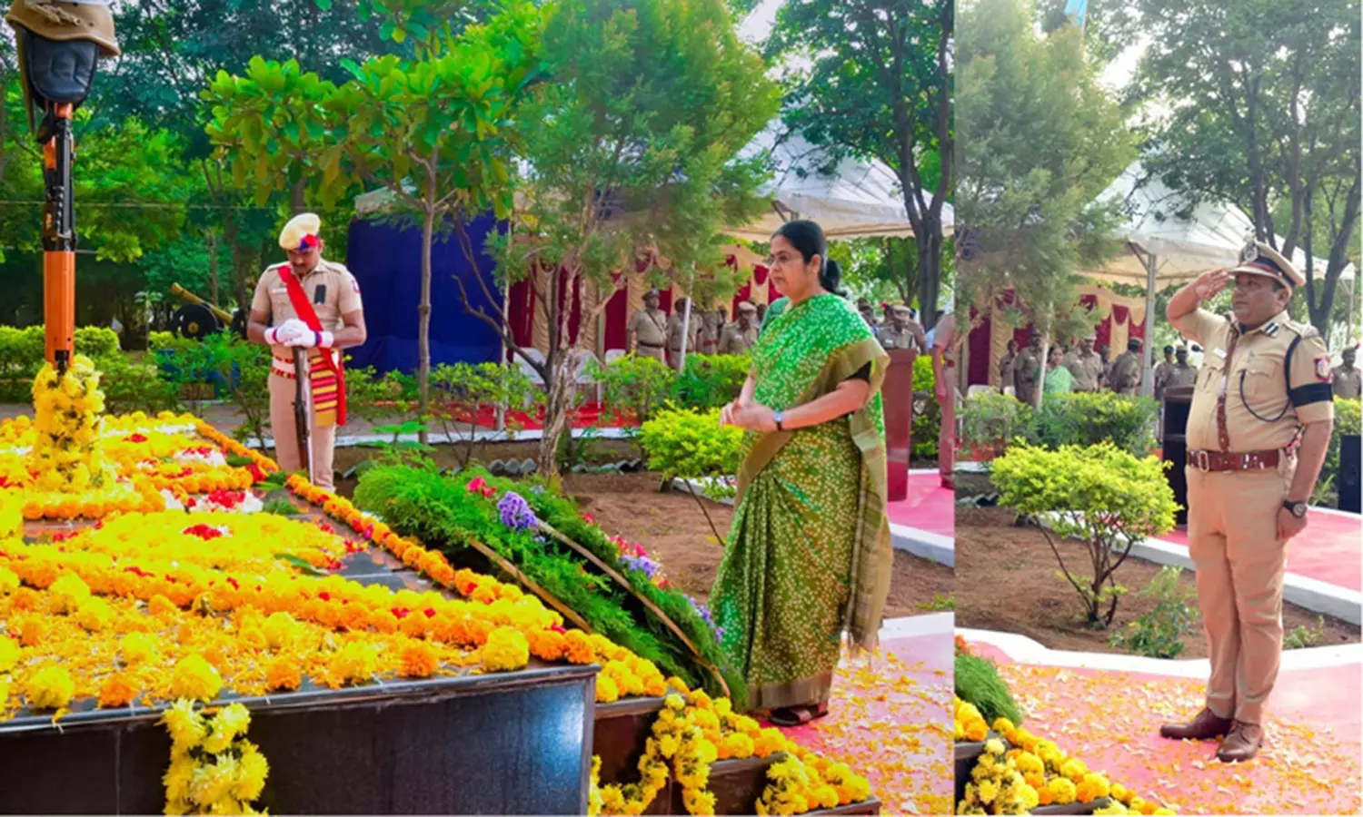 வீரவணக்கநாள் அனுசரிப்பு: உயிர்நீத்த காவலர்களுக்கு டி.ஐ.ஜி, எஸ்.பி அஞ்சலி வீரவணக்கநாள் அனுசரிப்பு: உயிர்நீத்த காவலர்களுக்கு டி.ஐ.ஜி, எஸ்.பி அஞ்சலி