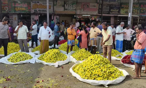 தருமபுரியில் ஆயுதபூஜை, விஜயதசமியை முன்னிட்டுபூக்களின் விலை கிடு கிடு உயர்வு விவசாயிகள் மகிழ்ச்சி