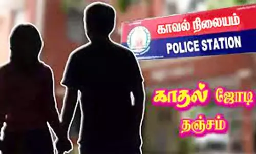 போலீஸ் நிலையத்தில் காதல் ஜோடி தஞ்சம்