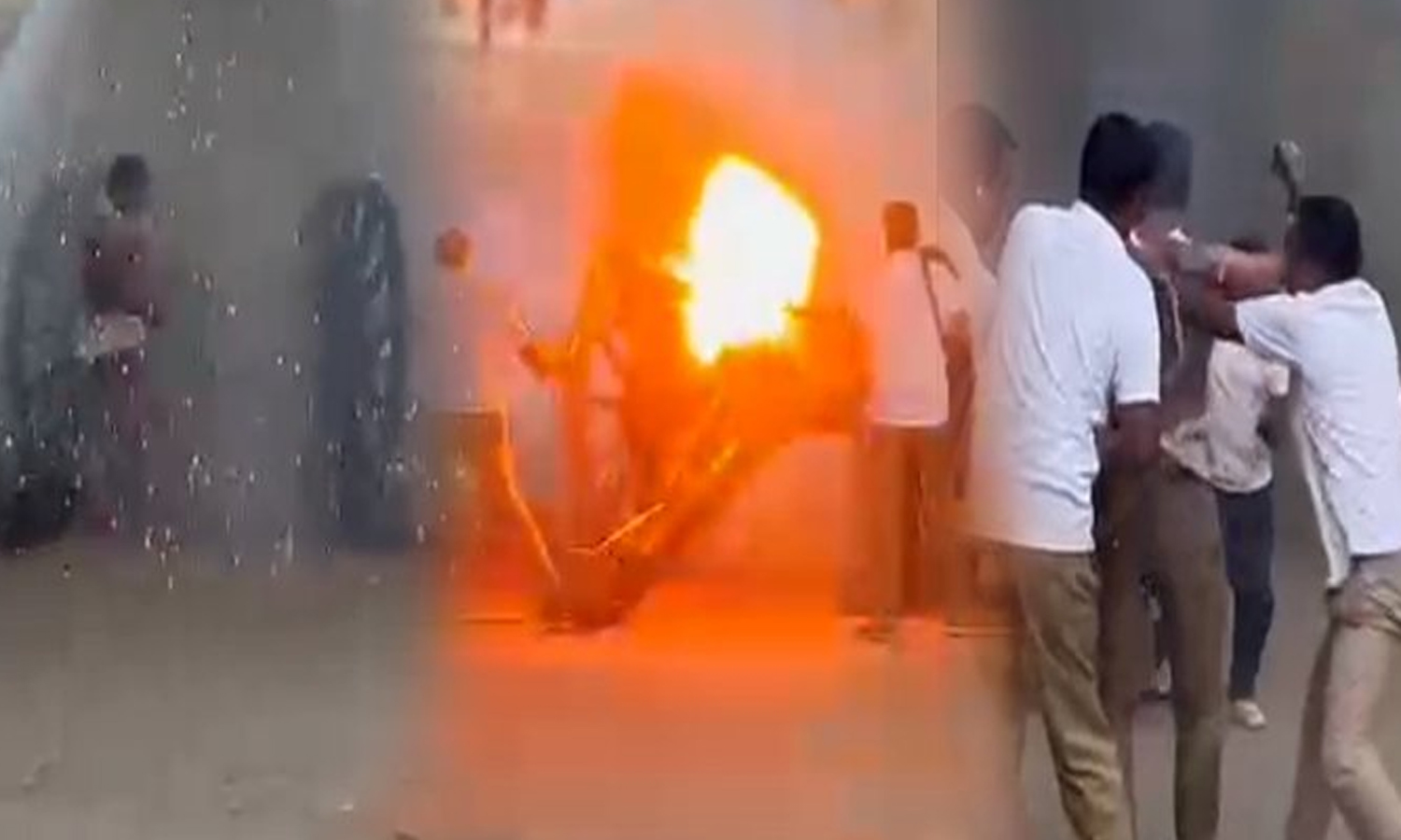 தசரா விழா முன்னிட்டு பயிற்சி- பீரங்கி வெடித்ததில் ஒருவர் படுகாயம்