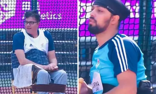 பாரா ஆசிய விளையாட்டு- உயரம் தாண்டுதலை தொடர்ந்து கிளப் எறிதலிலும் 3 பதக்கங்களை கைப்பற்றியது இந்தியா