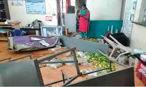 ஓவேலி பகுதியில் அரசு ஆஸ்பத்திரியை சூறையாடி யானைகள் அட்டகாசம்