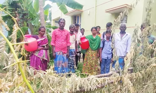 தருமபுரியில் முள் வேலிக்குள் சிக்கி தவிக்கும் குடும்பங்கள்