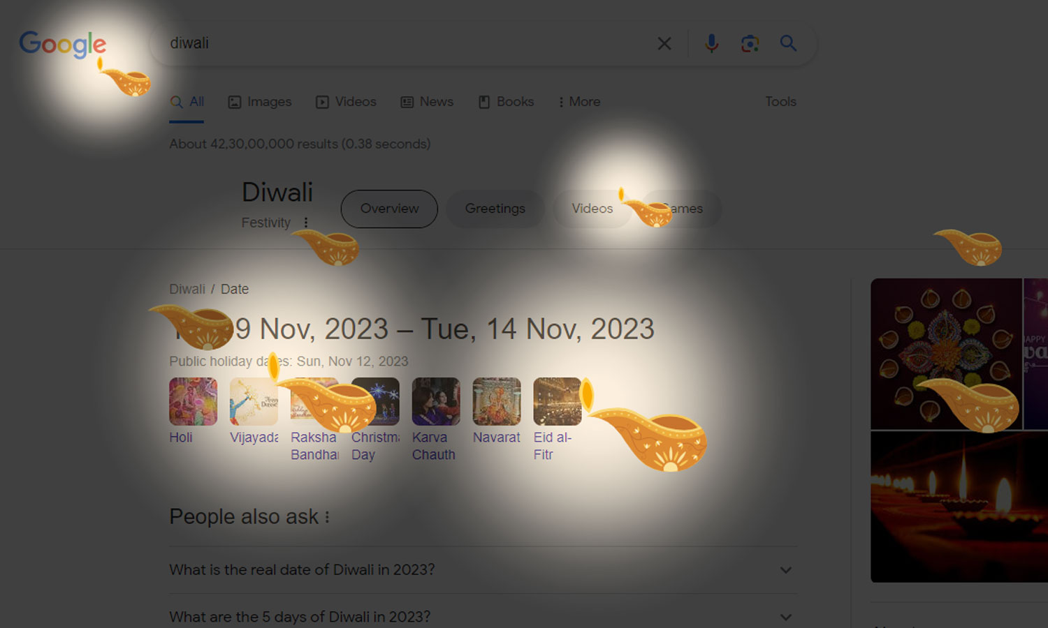 சர்ச் பாரில் க்யூட் கேம்.. கூகுளில் களைகட்டிய தீபாவளி..