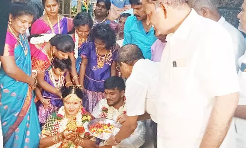 தி.மு.க. தெற்கு ஒன்றிய செயலாளர் எம்.பி.ஆறுமுகம் இல்ல திருமண விழா