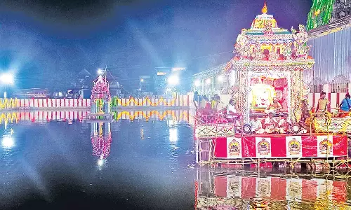 கர்ப்பரட்சாம்பிகை கோவிலில் தெப்ப திருவிழா