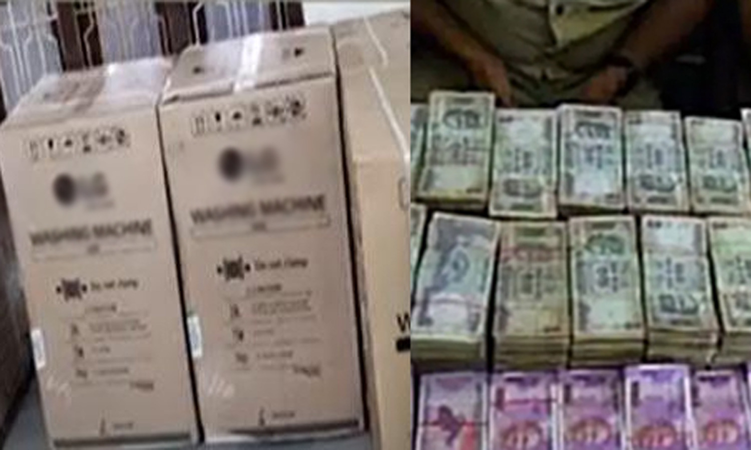 வாஷிங் மெஷினில் கட்டுக்கட்டாக பணத்தை அடுக்கி கடத்தல்: ரூ.1.30 கோடி பறிமுதல்