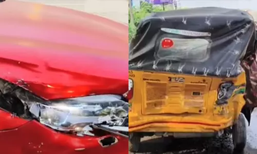 திரிசூலத்தில் சொகுசு கார் மோதி விபத்து: 7 பேர் படுகாயம்