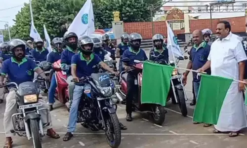 ஹெல்மெட் விழிப்புணர்வு பேரணி-மாரத்தான் போட்டி