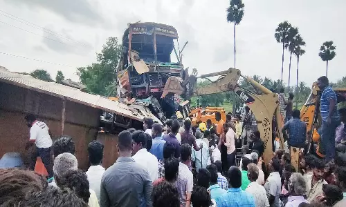 பழனி அருகே 2 லாரிகள் மோதிய விபத்தில் தொழிலாளி சாவு