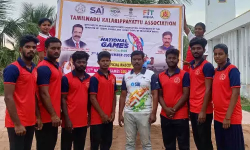 தேசிய களரி போட்டியில் தமிழக அணி சார்பில் 8 பேர் பங்கேற்பு