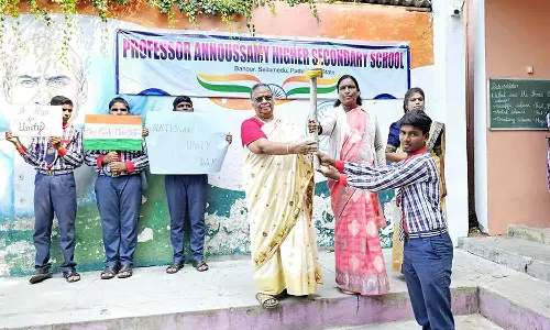 அன்னுசாமி  பள்ளியில் தேசிய ஒற்றுமை நாள் ஓட்டம்