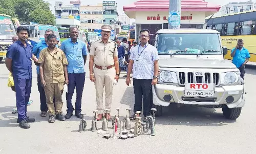 பஸ்களில் அதிக ஒலிகளை  எழுப்பும் ஏர் ஹாரன்கள் பறிமுதல்