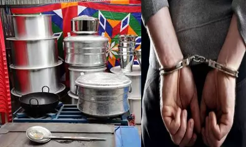 சமையல் பாத்திரங்கள் திருடியவர் கைது