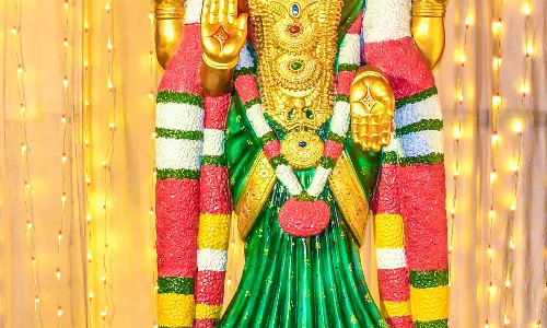 திருவானைக்காவல் கோவில் வளாகத்தில் - தத்ரூபமாக வடிவமைக்கப்பட்ட அகிலாண்டேஸ்வரி அம்மன் சிலை