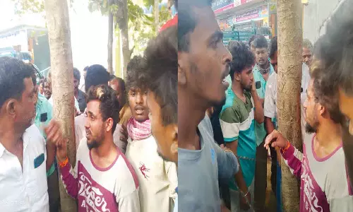 ஒடுகத்தூர் சந்தையில் சிக்கிய வாலிபர்களுக்கு அடி- உதை