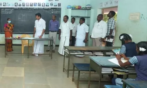 அமைச்சர்கள் மெய்யநாதன், அன்பில் மகேஸ் பொய்யாமொழி ஆய்வு