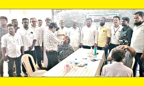 பி.வி.எம். அறக்கட்டளை மருத்துவ சேவை அணி சார்பில் இலவச கண்-பொது மருத்துவ முகாம்