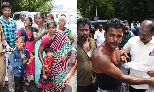 வேலூர் கலெக்டர் அலுவலகத்தில் பெண்கள், குழந்தைகள் உட்பட 15 பேர் தீக்குளிக்க முயற்சி