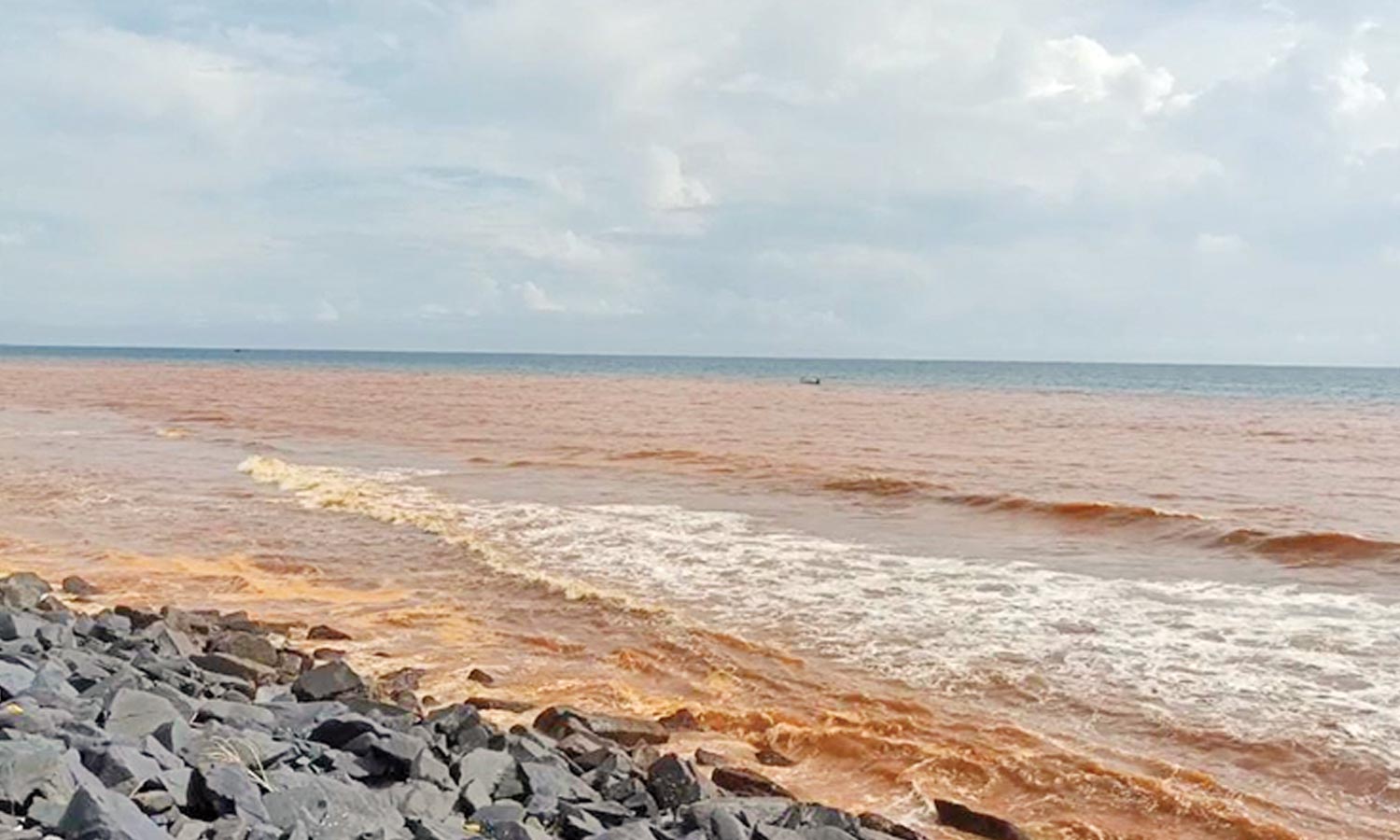4-வது முறையாக செந்நிறமாக மாறிய புதுச்சேரி கடல்- பொதுமக்கள் பீதி