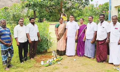 சிவகிரி அருகே  திட்டப்பணிக்கான பூமி பூஜை