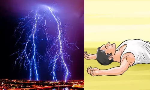 மின்னல் தாக்கியதில் 3 பள்ளி மாணவர்கள் மயக்கம்