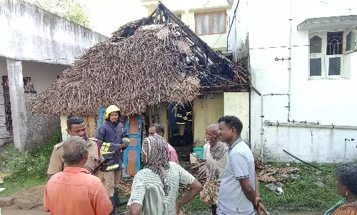 குடிசை வீட்டில் தீ விபத்து