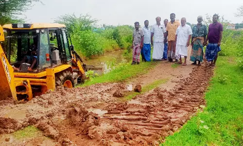 நிலக்கோட்டை அருகே கன்னிமார் சமுத்திரத்துக்கு வாய்க்கால்களை சீரமைத்த விவசாயிகள்