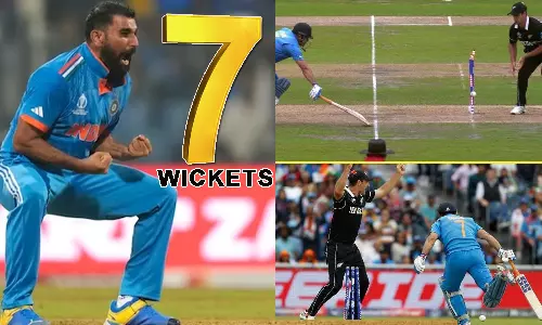 டோனியின் (7) ரன் அவுட்டுக்கு ரிவஞ்ச் கொடுத்த சமி (7 விக்கெட்)- கொண்டாடும் ரசிகர்கள்