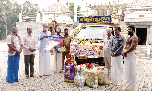 சபரிமலைக்கு உணவு பொருட்கள் அனுப்பும் நிகழ்ச்சி