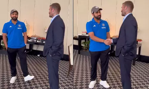 ஜெர்சியை மாற்றிக் கொண்ட ரோகித் சர்மா-டேவிட் பெக்காம்.. வைரலாகும் புகைப்படம்