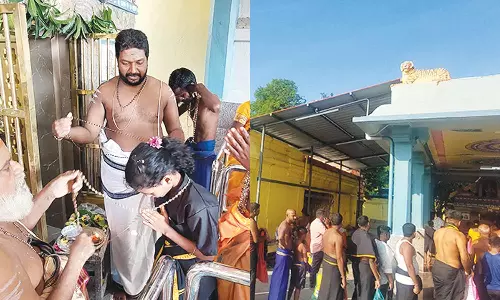 ஐயப்ப பக்தர்கள் மாலை அணிந்து விரதம் தொடங்கினர்: திருவள்ளூர் கோவிலில் அதிகாலையில் குவிந்தனர்