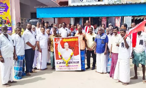 சங்கரய்யா மறைவையொட்டி சிவகிரியில் மவுன அஞ்சலி ஊர்வலம்