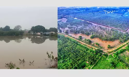 கோவையில் 28 ஆண்டுகளுக்கு பிறகு நிரம்பிய அக்ரஹார சாமக்குளம்- காலிங்கராயன் குளம்