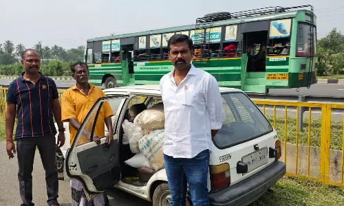 காரில் ரேஷன் அரிசி கடத்தியவர் கைது: 635 கிலோ பறிமுதல்