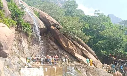 ஜலகாம்பாறை நீர்வீழ்ச்சியில் குவிந்த சுற்றுலா பயணிகள்