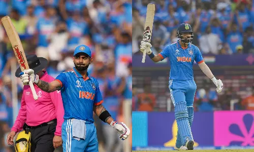 உலகக் கோப்பை 2023.. கோலி, கே.எல். ராகுல் அரைசதம்.. 241 ரன்களை இலக்காக நிர்ணயித்தது இந்தியா