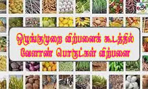 அரசு ஒழுங்கு முறை விற்பனை கூடத்தில் வேளாண் பொருட்கள் ரூ.19.34 லட்சத்துக்கு விற்பனை
