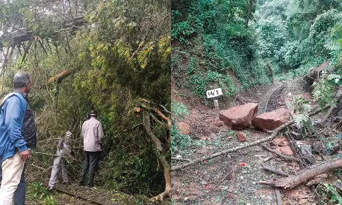 மலை ரெயில் பாதையில் மீண்டும் மண் சரிவு-ரெயில் சேவை ரத்து