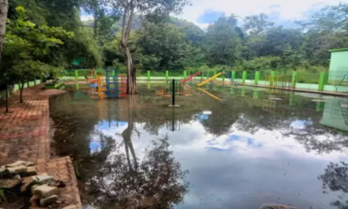 உதயகிரி கோட்டையில் தேங்கி நின்ற தண்ணீர் வடியாததால் சுற்றுலா பயணிகள் ஏமாற்றம்