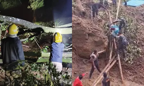 குன்னூரில் கனமழை: ஆதிவாசி கிராமத்தில் திடீரென உள்வாங்கிய சாலை- 22 குடும்பத்தினர் பத்திரமாக மீட்பு