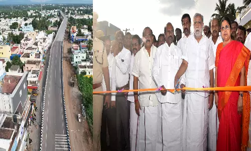 திண்டுக்கல் - மணக்காட்டூர் சாலையில் புதிய மேம்பாலம் மக்கள் பயன்பாட்டுக்கு திறப்பு அமைச்சர்கள் தொடங்கி வைத்தனர்